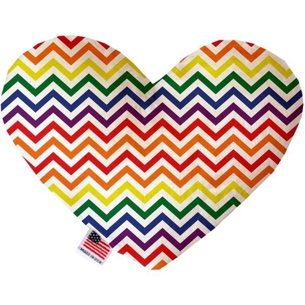 Rainbow Chevron 8 in. Stuffing Free Heart Dog Toy, Mirage Pet Products, Mfr#: 1111-SFTYHT8